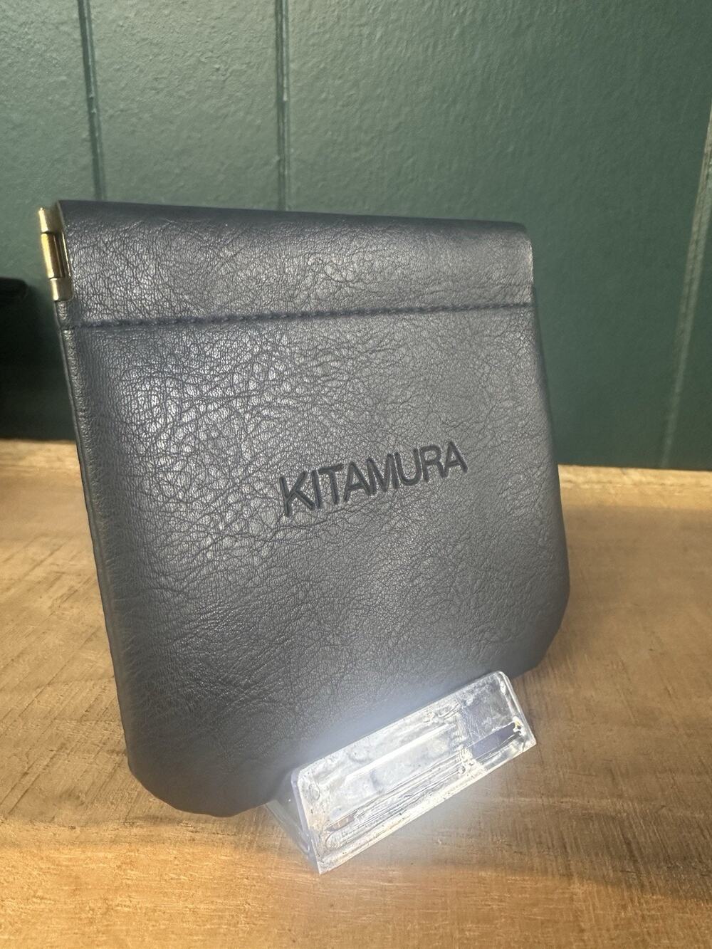 Kitamura Black Leather Zip Pouch Coin Purse Minimalist Japan Designer